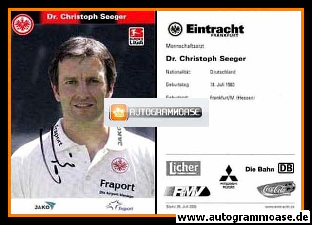 Autogramm Fussball | Eintracht Frankfurt | 2005 | Dr. Christoph SEEGER