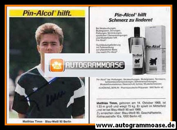 Autogramm Fussball | Blau-Weiss 90 Berlin | 1988 | Matthias TIMM