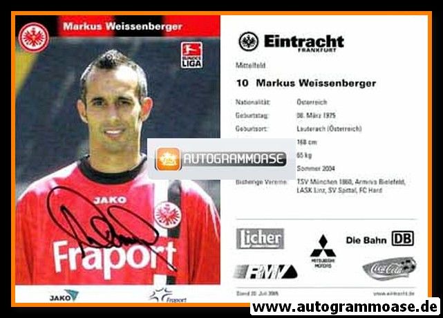 Autogramm Fussball | Eintracht Frankfurt | 2005 | Markus WEISSENBERGER