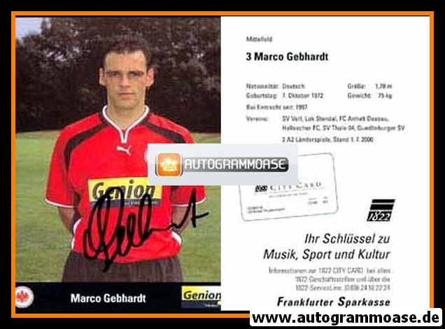 Autogramm Fussball | Eintracht Frankfurt | 2000 | Marco GEBHARDT