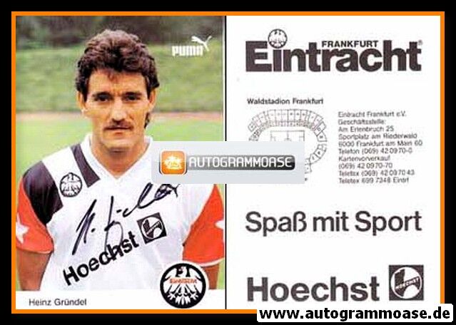 Autogramm Fussball | Eintracht Frankfurt | 1990 | Heinz GRÜNDEL