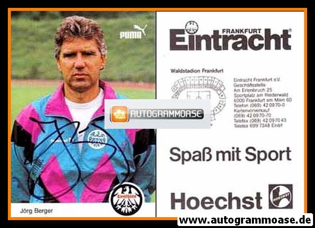 Autogramm Fussball | Eintracht Frankfurt | 1990 | Jörg BERGER