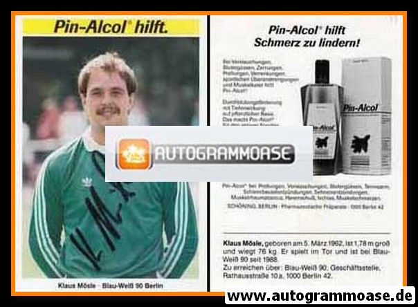 Autogramm Fussball | Blau-Weiss 90 Berlin | 1989 | Klaus MÖSLE