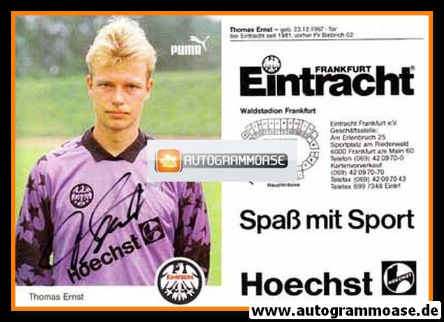 Autogramm Fussball | Eintracht Frankfurt | 1990 | Thomas ERNST