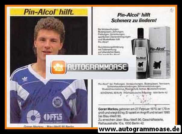 Autogramm Fussball | Blau-Weiss 90 Berlin | 1990 | Goran MARKOV