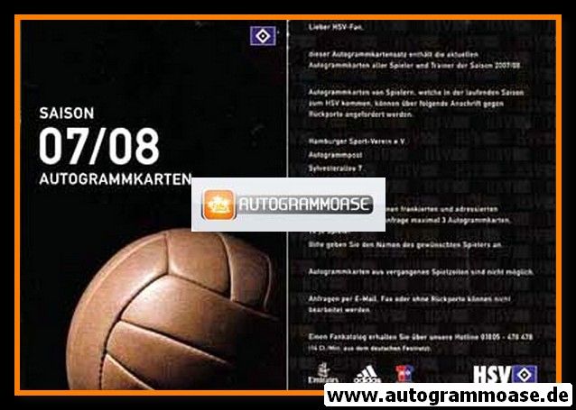 Deckkarte Fussball | Hamburger SV | 2007