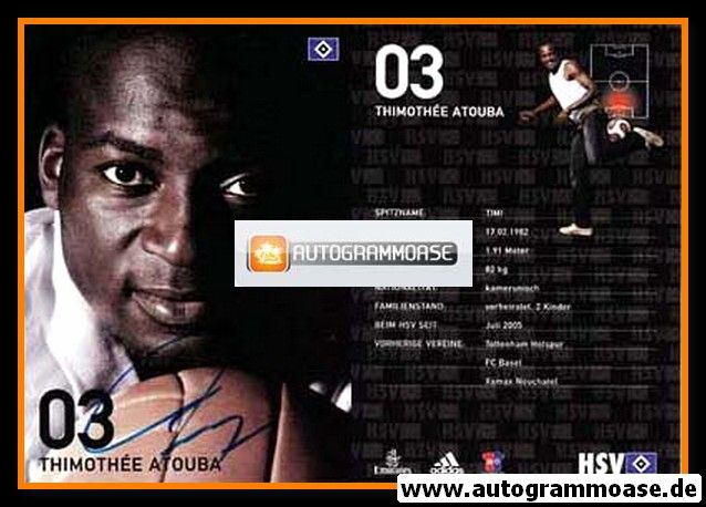 Autogramm Fussball | Hamburger SV | 2007 | Timothee ATOUBA