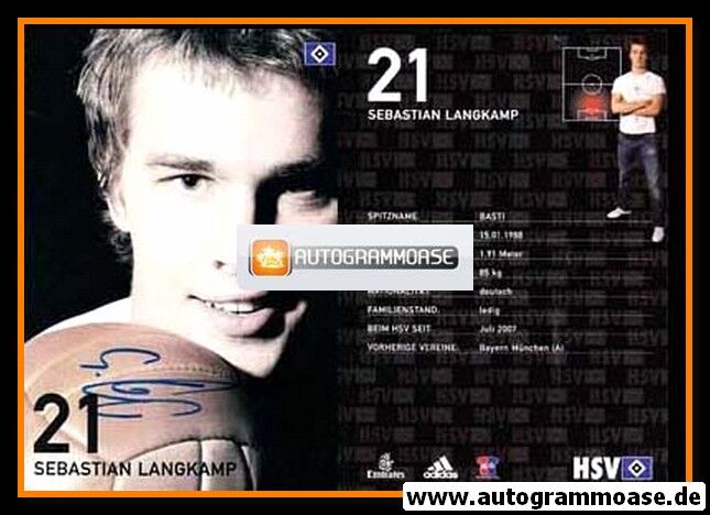 Autogramm Fussball | Hamburger SV | 2007 | Sebastian LANGKAMP