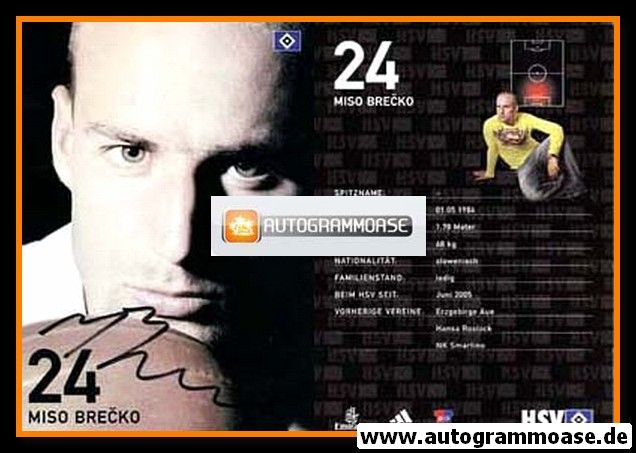 Autogramm Fussball | Hamburger SV | 2007 | Miso BRECKO