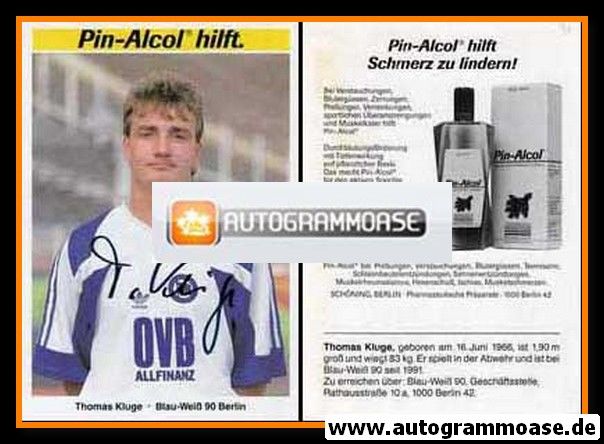 Autogramm Fussball | Blau-Weiss 90 Berlin | 1991 | Thomas KLUGE