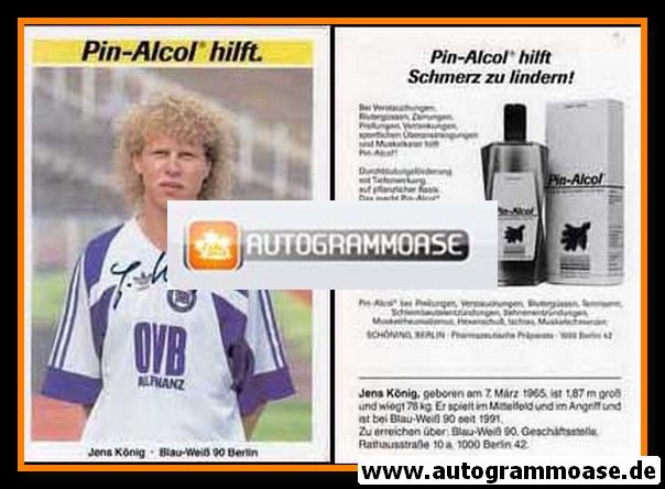 Autogramm Fussball | Blau-Weiss 90 Berlin | 1991 | Jens KÖNIG