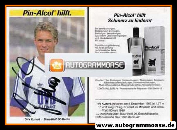 Autogramm Fussball | Blau-Weiss 90 Berlin | 1991 | Dirk KUNERT