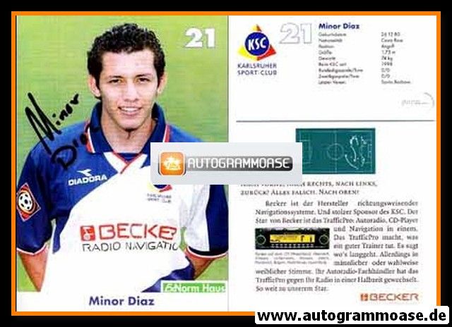 Autogramm Fussball | Karlsruher SC | 1999 | Minor DIAZ