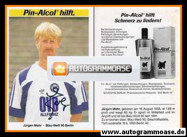Autogramm Fussball | Blau-Weiss 90 Berlin | 1991 | Jürgen MOHR