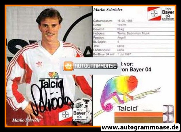 Autogramm Fussball | Bayer Leverkusen | 1991-2 | Marko SCHRÖDER