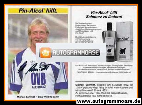 Autogramm Fussball | Blau-Weiss 90 Berlin | 1991 | Michael SCHMIDT