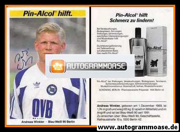 Autogramm Fussball | Blau-Weiss 90 Berlin | 1991 | Andreas WINKLER