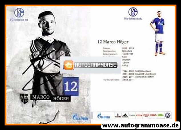 Autogramm Fussball | FC Schalke 04 | 2013 | Marco HÖGER