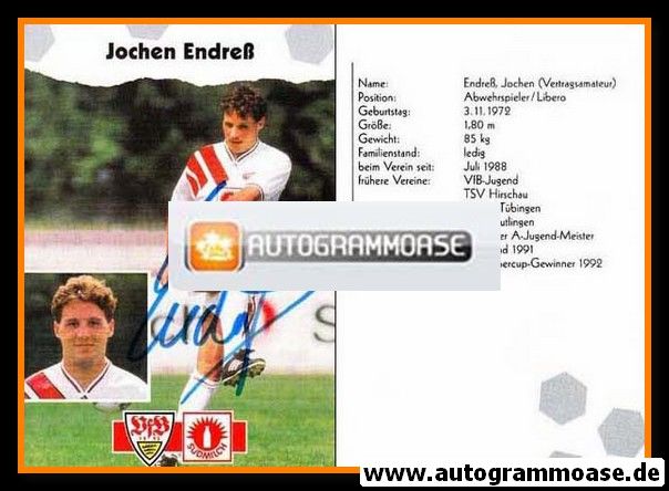 Autogramm Fussball | VfB Stuttgart | 1993 | Jochen ENDRESS