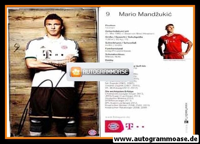 Autogramm Fussball | FC Bayern München | 2013-1 | Mario MANDZUKIC