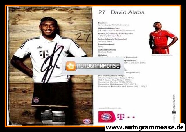 Autogramm Fussball | FC Bayern München | 2013-1 | David ALABA