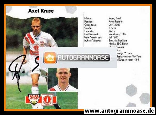 Autogramm Fussball | VfB Stuttgart | 1993 | Axel KRUSE