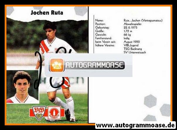 Autogramm Fussball | VfB Stuttgart | 1993 | Jochen RUTA