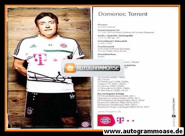 Autogramm Fussball | FC Bayern München | 2013-1 | Domenec TORRENT
