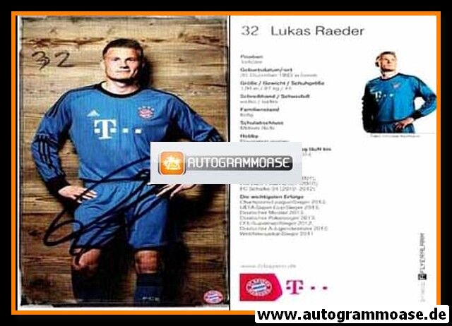Autogramm Fussball | FC Bayern München | 2013-1 | Lukas RAEDER