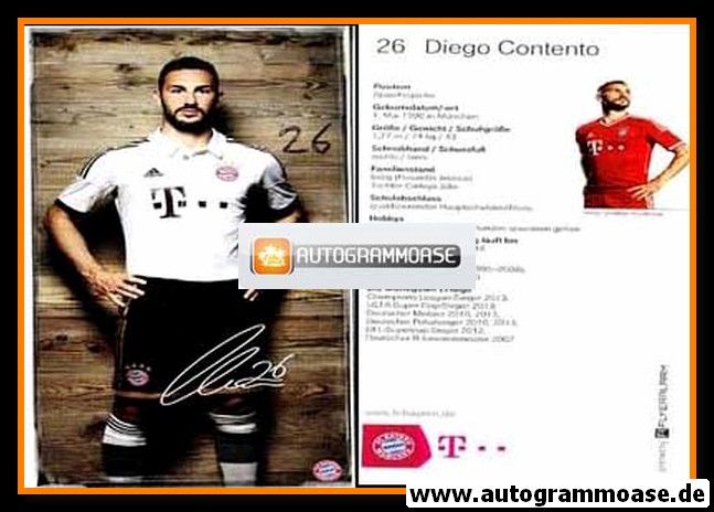 Autogramm Fussball | FC Bayern München | 2013 Druck | Diego CONTENTO