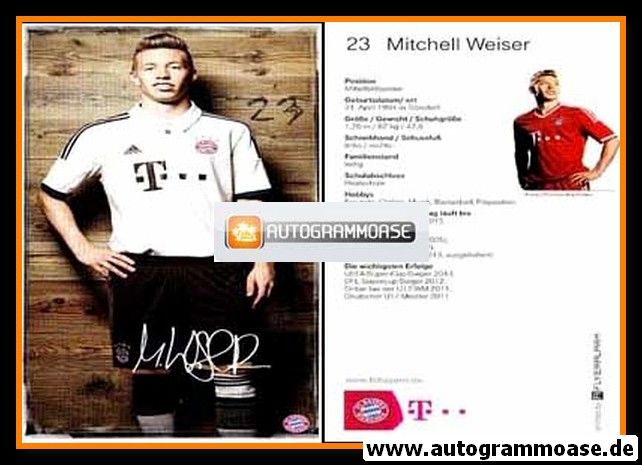 Autogramm Fussball | FC Bayern München | 2013 Druck | Mitchell WEISER