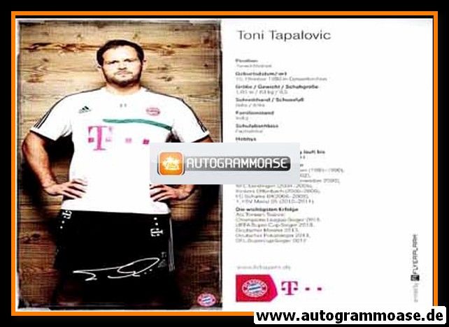 Autogramm Fussball | FC Bayern München | 2013 Druck | Toni TAPALOVIC