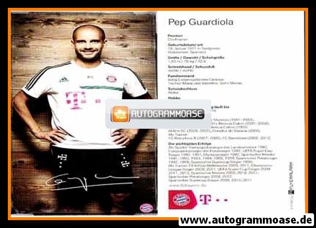 Autogramm Fussball | FC Bayern München | 2013 Druck | Pep GUARDIOLA