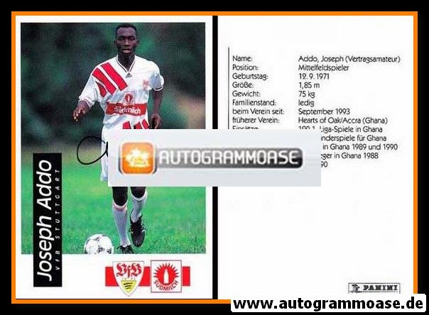 Autogramm Fussball | VfB Stuttgart | 1994 | Joseph ADDO