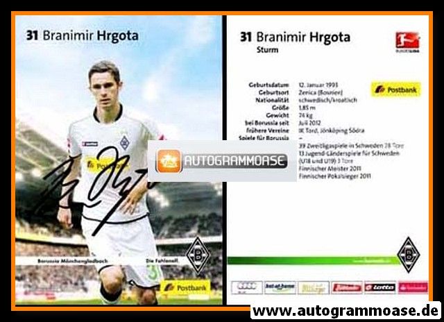 Autogramm Fussball | Borussia Mönchengladbach | 2012 | Branimir HRGOTA