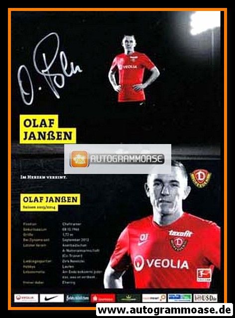 Autogramm Fussball | Dynamo Dresden | 2013 | Olaf JANSSEN