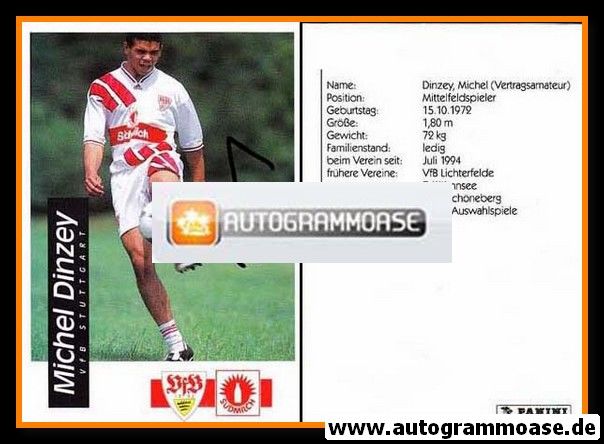 Autogramm Fussball | VfB Stuttgart | 1994 | Michel DINZEY