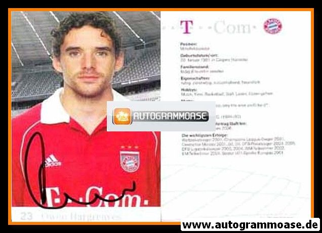 Autogramm Fussball | FC Bayern München | 2005 | Owen HARGREAVES