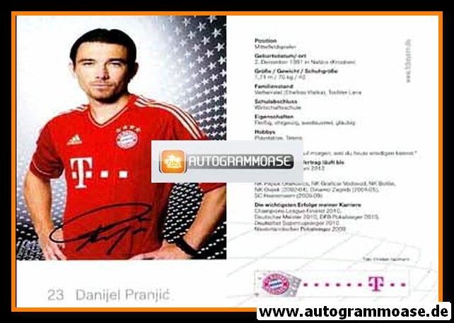 Autogramm Fussball | FC Bayern München | 2011 | Danijel PRANJIC