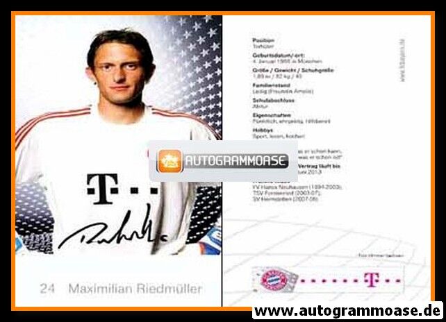 Autogramm Fussball | FC Bayern München | 2011 | Maximilian RIEDMÜLLER