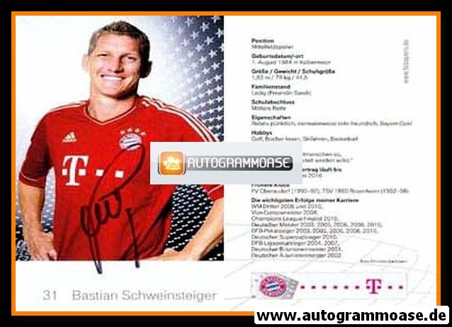 Autogramm Fussball | FC Bayern München | 2011 | Bastian SCHWEINSTEIGER