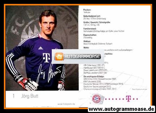 Autogramm Fussball | FC Bayern München | 2010 Mini Druck | Jörg BUTT