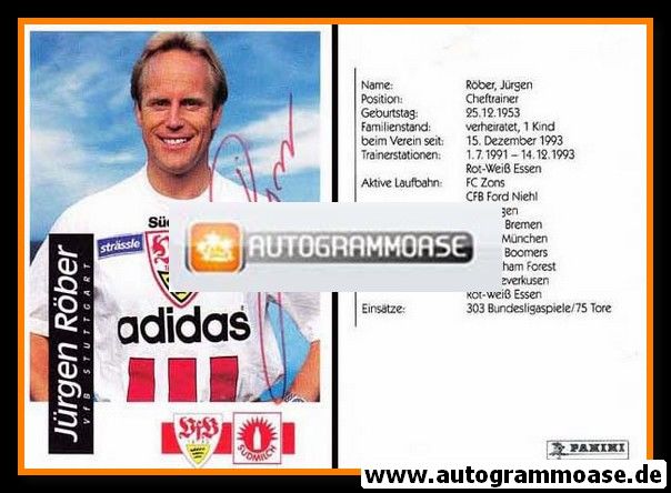 Autogramm Fussball | VfB Stuttgart | 1994 | Jürgen RÖBER