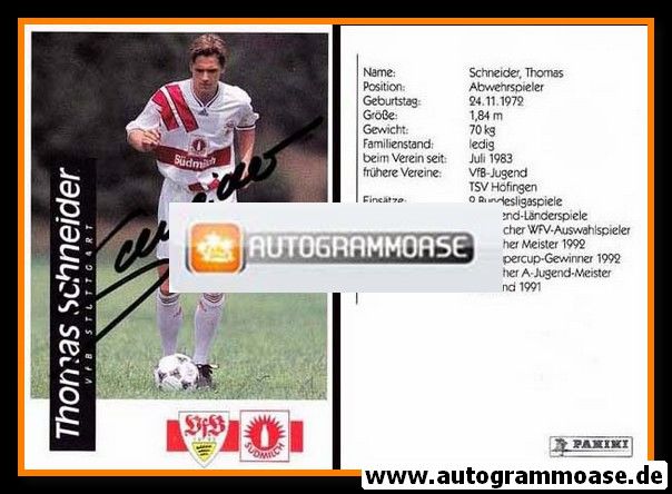Autogramm Fussball | VfB Stuttgart | 1994 | Thomas SCHNEIDER