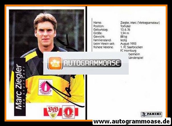 Autogramm Fussball | VfB Stuttgart | 1994 | Marc ZIEGLER