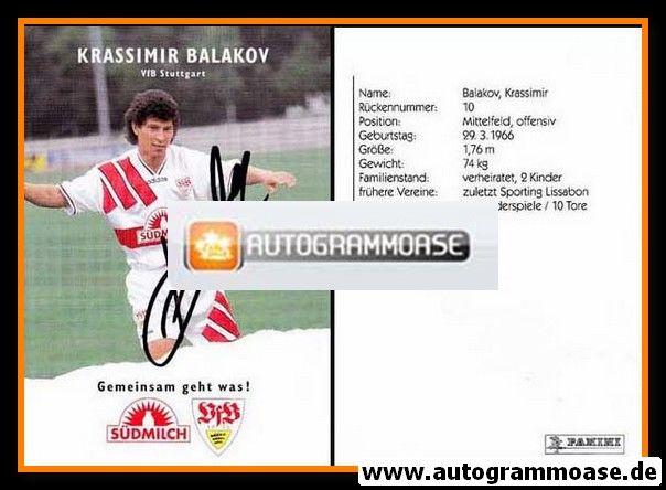 Autogramm Fussball | VfB Stuttgart | 1995 | Krassimir BALAKOV