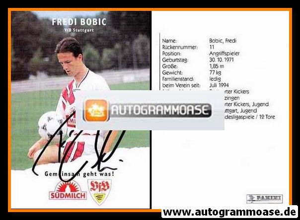 Autogramm Fussball | VfB Stuttgart | 1995 | Fredi BOBIC 