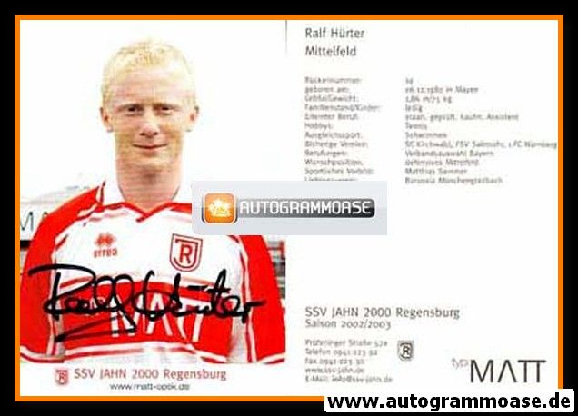 Autogramm Fussball | SSV Jahn Regensburg | 2002 | Ralf HÜRTER