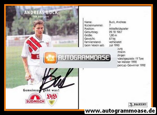 Autogramm Fussball | VfB Stuttgart | 1995 | Andreas BUCK