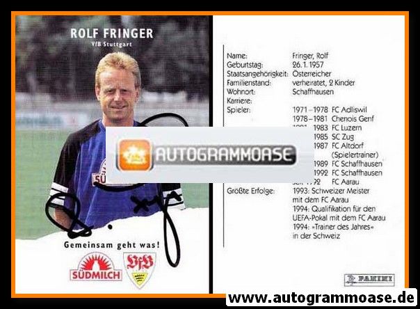 Autogramm Fussball | VfB Stuttgart | 1995 | Rolf FRINGER